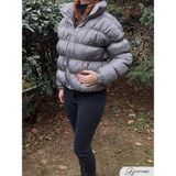 Safari Kadın Dik Yaka Kısa Şişme Mont - 07G-Gri - L