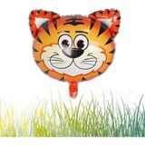 Safari Kafa Kaplan Folyo Balon 55 cm - 22 Inç - Siyah - Turuncu