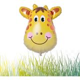 Safari Kafa Zürafa Folyo Balon 55 cm - 22 Inç - Sarı