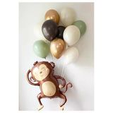 Safari Konsept Maymun Balon Set Sevimli Maymun Balon Buketi Doğum Günü Monkey Balloon Set