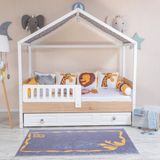 Safari Montessori Bebek-Çocuk Uyku Seti 90X190 - Turuncu - Gri