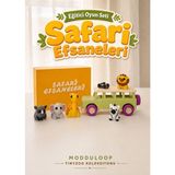 Safari Oyun Seti | Montessori Ilhamlı Eğitici Oyuncak Hayvan ve Aksesuarlar, Aslan Zürafa Zebra Fil Gergedan – Safari Efsaneleri