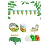 Safari Temalı 8 Kişilik Parti Doğum Günü Seti - Tabak, Bardak, Balon ve Süsleme Seti, 025201