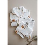 Safari Temalı Alt-Üst Pijama Takımı (Erkek Çocuk) - 001-Beyaz