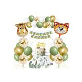 Safari Temali Kaplan Zürafa Folyo Balonlu Doğum Günü Balon Set