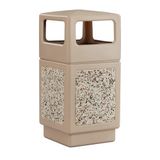 Safco Products Canmeleon Dış Mekan/İç Mekan Agrega Paneli Çöp Kutusu 9472TN, Bronz, Doğal Taş Paneller, Dış Mekan/İç Mekan Kullanımı, 9472TN, Kapasite