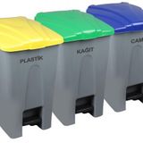 Safell Pedallı Kağıt Plastik Cam Ayrıştırma Kovası - Ayrıştırma Konteyneri