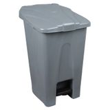 Safell Plastik Pedallı Çöp Kovası 70Lt, Çöp Konteyneri, Gri