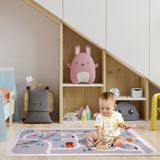 Safemom 150X150 Aktivite Bebek Çocuk Oyun Halısı, Oyun Matı, Çocuk Odası Halısı - Road Map - 150 x 150 cm - Gri
