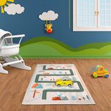 Safemom 90 x 145 cm Aktivite Bebek Çocuk Oyun Halısı Oyun Matı Snow - 90 x 140 cm - Bej
