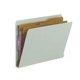 Safeshıeld Bağlantı Elemanları İle%100 Geri Dönüştürülmüş Uç Sekme Pressboard Sınıflandırma Dosya Klasörü, 2 Bölücü, 5 Cm Genişletme, Harf Boyutu, Gri/Yeşil, Kutu Başına 10 (26810)