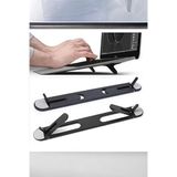 SAFESTORE 2 Kademeli Katlanabilir Laptop Standı, Yapışkanlı, Siyah, 22cm Uzunluk, Ayarlanabilir Yükseklik
