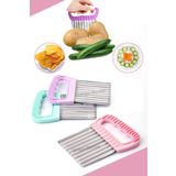 safestore 2'li Cips Patates Doğrayıcı Şekilli Kesici Çelik Patates Meyve Ve Sebze Doğrama Bıçağı