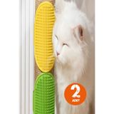 Safestore 2'li Set Kedi Kaşınma Aparatı Köşe Tarağı Hayvan Tüy Toplama Yıkama ve Köşe Kaşınma Silikon Fırçası