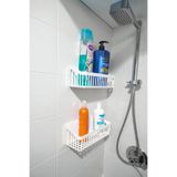 safestore Beyaz Yapışkanlı Banyo Rafı 2'li Banyo Düzenleyici Duş Rafı Kanca Organizer Şampuanlık