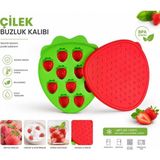 Safestore Çilek Şekilli Buzluk Buz Kalıbı – Çilek Formlu Buz Yapma Kalıbı – Eğlenceli Içecek Buzluğu