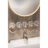 SAFESTORE Kendinden Yapışkanlı Buz Desen Duvar Askısı, Gümüş, 5'li Askı, Banyo ve Mutfak için Havlu Askılık