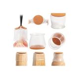 SAFESTORE Şeffaf Silikon Sandalye Ayak Koruyucu, Keçeli, Sürtünme ve Gıcırtı Önleyici, 4'lü Set