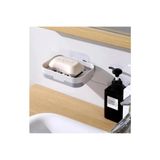 safestore Yapışkanlı Su Giderli Banyo Mutfak Sabunluk Seti Süngerlik Set Katı Sabunluk