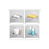 SAFESTORE Yapışkanlı Su Giderli Sabunluk, Plastik, Modern Tasarım, Banyo Mutfak için Katı Sabunluk ve Süngerlik Seti, Mint Yeşili