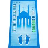 Safeteks Kabeli Benim Seccadem Çocuklar Için Sesli Konuşan 7 Dilde Namaz Kıldıran Seccade - Mavi - 55 x 90 cm