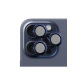 SAFEUS Safir Temperli Kamera Lens Koruyucu, iPhone 15 Pro Max ve iPhone 15 Pro ile Uyumlu (Mavi Titanyum)
