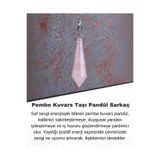 Saff Doğal Taş Pembe Kuvars Taşı Pandül Sarkaç