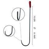 Safi 60 Cm 8 Mm Çap Dik Yassı Uç Çengel Boyasız Göçük Düzeltme Çubuğu, Pdr Çubuk - S5-04
