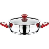 Safinox Bella 24 cm Kırmızı Basık Çelik Tencere