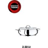 Safinox Bella Çelik 18X10 cm 2.50 Lt Basık Indiksiyon Çelik Tencere - 18 x 10 cm