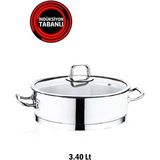 Safinox Çelik Vision 3.40 Litre 24X8 Cm İndiksiyon Karnıyarık Çelik Tencere
