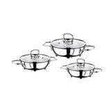 Safinox Eco 6 Parca Tel Kulplu Celik Omlet Sahan Seti 14-16-18 Cm