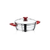 SAFINOX flavia 24x8 basık kırmızı tencere