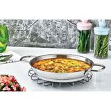 Safinox Paslanmaz Çelik İtalyan Omlet Sahan 20x3.5 cm-1 Litre - 20 cm - Gri