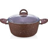 Safinox Saflon SF3622GR Granit Line 22 cm Derin Tencere 3.70 Litre - Kahverengi