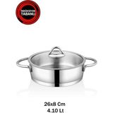 Safinox Vision 4.10 Litre 26X8 cm Indiksiyon Basık Çelik Tencere - 26 x 8 cm