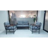 Safir Balkon-bahçe-kafe-çay Seti-koltuk Takımı-oturma Grubu-ofis Koltuğu Gri