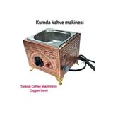 SAFİR ÇAY KAZANLARI 19x18 cm ebatlı ev için kare kumda kahve Bakır Kumda Kahve Tek Cezvelik Safir kumda kahve makinesi 147022025kk19x18kare