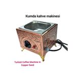 SAFİR ÇAY KAZANLARI 19x18 cm ebatlı ev için kare kumda kahve Bakır Kumda Kahve Tek Cezvelik Safir kumda kahve makinesi