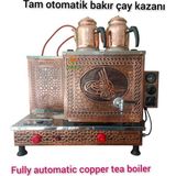 SAFİR ÇAY KAZANLARI 2 Demlikli Bakır Çay Ocağı Osmanlı Tuğra Model Bakır Çay Kazanı Elek+Tüplü Çay Semaveri Ets Sistemli