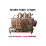 SAFİR ÇAY KAZANLARI 3 Demlikli Bakır Çay Kazanı Elektrik +Tüplü Tam Otomatik Çay Ocağı Osmanlı Tuğra Model Çay Semaveri 300520251