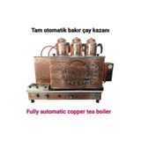 SAFİR ÇAY KAZANLARI 3 demlikli bakır çay kazanı elektrik +Tüplü tam otomatik Çay ocağı Osmanlı tuğra model Çay semaveri
