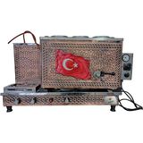 Safir Çay Kazanları 3 Demlikli Bakır Çay Ocağı Bayrak Model 3 Gözlü Bakır Çay Kazanı Sadece Elektrikli Bakır Çay Semaveri Ets Sistemli