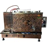 SAFİR ÇAY KAZANLARI 3 Demlikli Bakır Tam Otomatik Çay Kazanı Bayrak Model Elektrik + Tüplü Çay Ocağı Çay Semaveri Safir