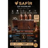 Safir Çay Kazanları 3 Gözlü Bakır Çay Kazanı Elektrik + Doğalgazlı Bakır Çay Semaveri Ce ve Gazmer Açılış Onaylı Gaz Emniyet Kilit Sistemli Gaz Vanalı Güneş Model Bakır Çay Ocağı Kazanı Vip Plus
