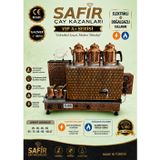 Safir Çay Kazanları 3 GÖZLÜ BAKIR ÇAY KAZANI ELEKTRİK + DOĞALGAZLI BAKIR ÇAY SEMAVERİ CE ve GAZMER AÇILIŞ ONAYLI GAZ EMNİYET KİLİT SİSTEMLİ GAZ VANALI YILDIZ MODEL BAKIR ÇAY OCAĞI KAZANI VİP PLUS