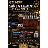 Safir Çay Kazanları 3 Gözlü Bakır Çay Kazanı Elektrik + Tüplü Bakır Çay Semaveri Lpg’li Güneş Model Bakır Çay Ocağı Kazanı Vip Plus