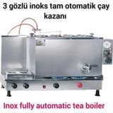 SAFİR ÇAY KAZANLARI 3 Lü İnoks Çay Kazanı Doğalgazlı Çay Ocağı Ce Ve Gazmer Onaylı Gaz Emniyet Kilit Sistemli Semaver