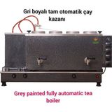 SAFİR ÇAY KAZANLARI 4 gözlü gümüş gri elektrostatik boyalı tüplü tam otomatik çay kazanı çay ocağı çay semaveri makinesi