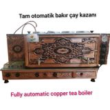 SAFİR ÇAY KAZANLARI 4 Gözlü Tam Otomatik Bakır Çay Kazanı Sadece Elektrikli Pleytli Çay Makinesi Çay Ocağı Safir